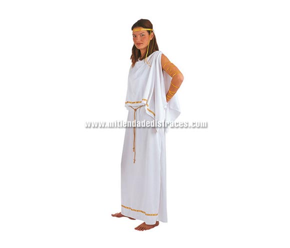 Disfraz de Griega adulta Deluxe. Alta calidad. Hecho en España. Disponible en varias tallas. Incluye vestido, cinturón, cinta cabeza y cinta brazos. También se usa para Belén en Navidad.