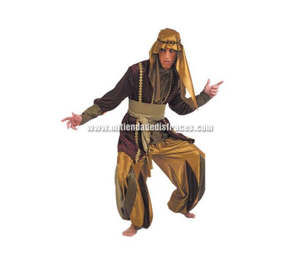 Disfraz de Tuareg Mudejar adulto Deluxe. Alta calidad. Hecho en España. Disponible en varias tallas. Incluye pantalón, pañuelo cabeza, casaca y fajín. Disfraz de Paje para Cabalgatas de Navidad.