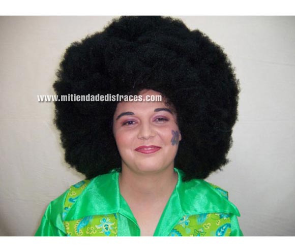 Peluca super afro negra. Muy buena calidad. Fabricada en España. Talla universal.
