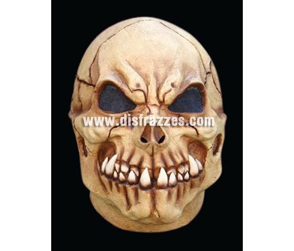 Máscara de Cráneo Calavera de látex para Halloween. Alta calidad. Fabricada en látex artesanalmente por una empresa que realiza efectos especiales para Hollywood. Máscara o Careta de Halloween ideal para ir de Fiesta la Noche de las Brujas a Pubs, Discotecas, Casas particulares o Restaurantes y ayudar a crear un ambiente terrorífico y tenebroso en la Fiesta de Halloween. ¡¡Compra tu careta o tu máscara para Halloween en nuestra tienda de disfraces, será divertido!!