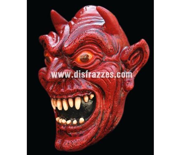 Máscara de Satán de látex para Halloween. Alta calidad. Fabricada en látex artesanalmente por una empresa que realiza efectos especiales para Hollywood. Máscara o Careta de Halloween ideal para ir de Fiesta la Noche de las Brujas a Pubs, Discotecas, Casas particulares o Restaurantes y ayudar a crear un ambiente terrorífico y tenebroso en la Fiesta de Halloween. ¡¡Compra tu careta o tu máscara para Halloween en nuestra tienda de disfraces, será divertido!!