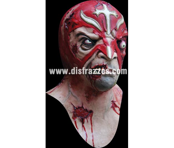 Máscara de Rey Misterio Zombie para Halloween. Alta calidad. Fabricada en látex artesanalmente por una empresa que realiza efectos especiales para Hollywood. Máscara o Careta de Halloween ideal para ir de Fiesta la Noche de las Brujas a Pubs, Discotecas, Casas particulares o Restaurantes y ayudar a crear un ambiente terrorífico y tenebroso en la Fiesta de Halloween. ¡¡Compra tu careta o tu máscara para Halloween en nuestra tienda de disfraces, será divertido!!