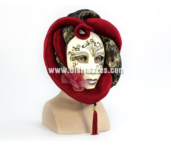Máscara veneciana anónima cobre/granate. Talla Universal. Máscara Veneciana ideal para disfrazarse en Carnaval incluso en Halloween y dar el golpe con una máscara de Venecia de precio barato. Con ésta máscara Veneciana no te reconocerán y podrás sentir que todos te miran ya que es una máscara que llama la atención.

¡¡Compra tu máscara Veneciana en nuestra tienda de disfraces, será divertido!!
