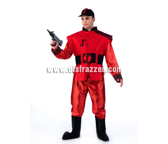 Disfraz de V Los Visitantes adulto. Confeccionado por nosotros. Disponible en varias tallas. Un disfraz ideal para Grupos o Comparsas, pero se vende desde 1 unidad. Incluye cubrebotas, pantalones y camisa y peto decorado con detalles en negro. Éste disfraz fue ideado por GaryGar, no aceptes imitaciones.