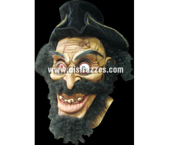 Máscara de Pirata Viejo Loco para Halloween. Alta calidad. Fabricada en látex artesanalmente por una empresa que realiza efectos especiales para Hollywood. Máscara o Careta de Halloween ideal para ir de Fiesta la Noche de las Brujas a Pubs, Discotecas, Casas particulares o Restaurantes y ayudar a crear un ambiente terrorífico y tenebroso en la Fiesta de Halloween. ¡¡Compra tu careta o tu máscara para Halloween en nuestra tienda de disfraces, será divertido!!