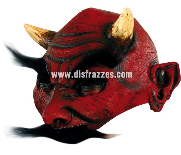 Máscara de Open Devil para Halloween. Media máscara de Demonio. Alta calidad. Fabricada en látex artesanalmente por una empresa que realiza efectos especiales para Hollywood. Máscara o Careta de Halloween ideal para ir de Fiesta la Noche de las Brujas a Pubs, Discotecas, Casas particulares o Restaurantes y ayudar a crear un ambiente terrorífico y tenebroso en la Fiesta de Halloween. ¡¡Compra tu careta o tu máscara para Halloween en nuestra tienda de disfraces, será divertido!!