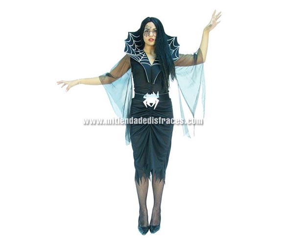 Disfraz barato de mujer Araña adulta para Halloween. Talla única 42/44. Incluye vestido, cinturón, cuello y gasa. Peluca NO incluida, podrás verla en la sección de Complementos de Halloween. Éste disfraz de Halloween es ideal para celebrar la Fiesta de la Noche de las Brujas en Pubs, Discotecas, Casas particulares,  Restaurantes o Colegios y ayudar a crear un ambiente terrorífico y tenebroso indispensable para la Noche de Halloween la cual se celebra la víspera de Todos los Santos.
¡¡Compra tu disfraz para Halloween en nuestra tienda de disfraces, será divertido!!
