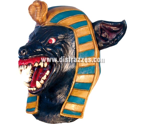 Máscara de Anubis para Halloween. Máscara de cabeza entera. Alta calidad. Fabricada en látex artesanalmente por una empresa que realiza efectos especiales para Hollywood. Máscara o Careta de Halloween ideal para ir de Fiesta la Noche de las Brujas a Pubs, Discotecas, Casas particulares o Restaurantes y ayudar a crear un ambiente terrorífico y tenebroso en la Fiesta de Halloween. ¡¡Compra tu careta o tu máscara para Halloween en nuestra tienda de disfraces, será divertido!!