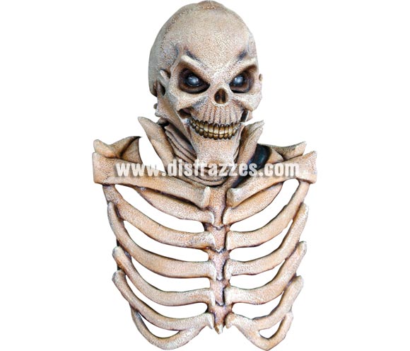 Máscara de Mega Skull para Halloween. Máscara de Mega Calavera y Esqueleto de cabeza entera y torso. Alta calidad. Fabricada en látex artesanalmente por una empresa que realiza efectos especiales para Hollywood. Máscara o Careta de Halloween ideal para ir de Fiesta la Noche de las Brujas a Pubs, Discotecas, Casas particulares o Restaurantes y ayudar a crear un ambiente terrorífico y tenebroso en la Fiesta de Halloween. ¡¡Compra tu careta o tu máscara para Halloween en nuestra tienda de disfraces, será divertido!!