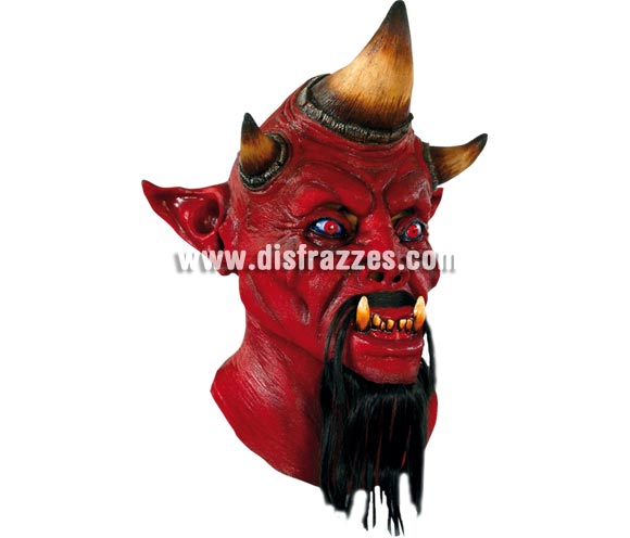 Máscara de Barbu para Halloween. Máscara de Demonio o Diablo Cuerno de Rinoceronte. Alta calidad. Fabricada en látex artesanalmente por una empresa que realiza efectos especiales para Hollywood. Máscara o Careta de Halloween ideal para ir de Fiesta la Noche de las Brujas a Pubs, Discotecas, Casas particulares o Restaurantes y ayudar a crear un ambiente terrorífico y tenebroso en la Fiesta de Halloween. ¡¡Compra tu careta o tu máscara para Halloween en nuestra tienda de disfraces, será divertido!!