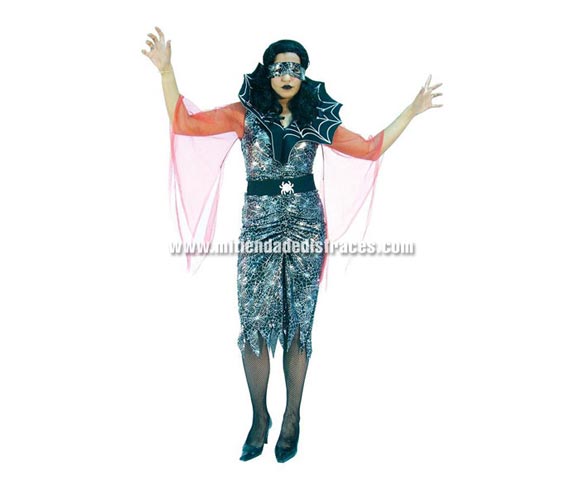Disfraz de mujer Araña adulta económico. Talla única 42/44. Incluye el traje y el antifaz.
