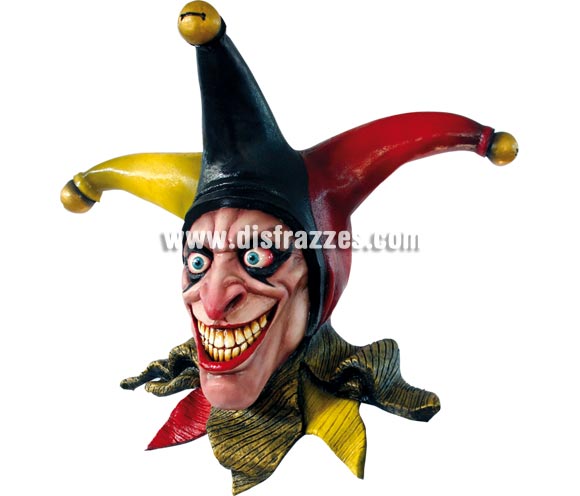 Máscara de Buffoon para Halloween. Alta calidad. Fabricada en látex artesanalmente por una empresa que hace efectos especiales para Hollywood. Máscara de cabeza entera. Máscara de Bufón de medidas espectaculares. Máscara o Careta de Halloween ideal para ir de Fiesta la Noche de las Brujas a Pubs, Discotecas, Casas particulares o Restaurantes y ayudar a crear un ambiente terrorífico y tenebroso en la Fiesta de Halloween.
¡¡Compra tu careta o tu máscara para Halloween en nuestra tienda de disfraces, será divertido!!
