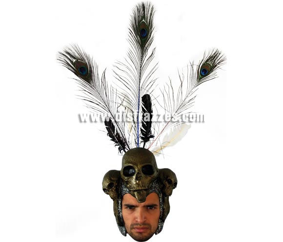 Casco Wanka Helmet para Halloween. Alta calidad. Fabricado en látex artesanalmente por una empresa que hace efectos especiales para Hollywood. Plumas incluidas.