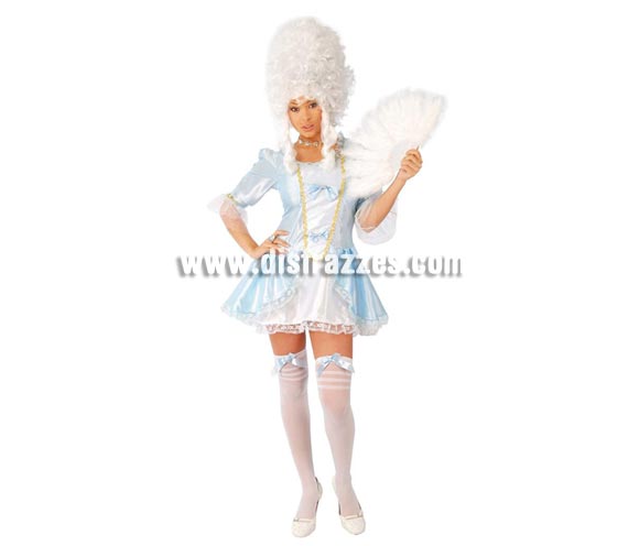 Disfraz de Marquesa Sexy adulta. Talla única. Incluye vestido. Peluca, medias y abanico NO incluidos, podrás verlos en la sección Complementos. Disfraz de Época Sexy para mujer.