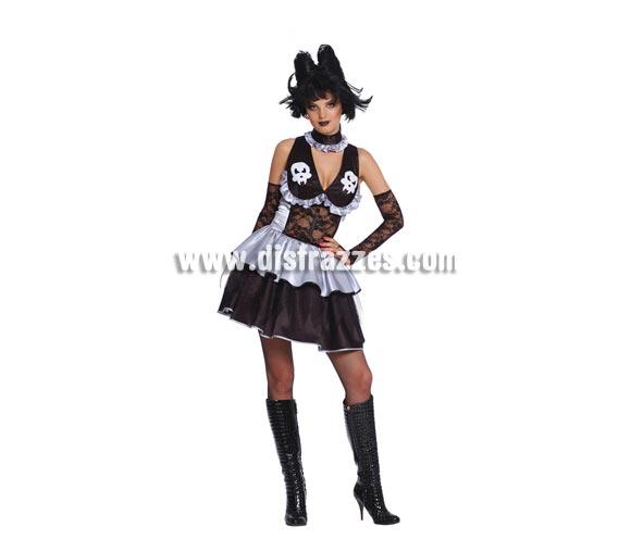 Disfraz de Bruja Gótica Sexy adulta para Halloween. Incluye vestido y guantes. Talla única válida hasta la 42/44. 
