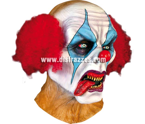 Máscara de Psycho Clown para Halloween. Máscara de Payaso Psicópata. Alta calidad. Fabricada en látex artesanalmente por una empresa que realiza efectos especiales para Hollywood. Máscara o Careta de Halloween ideal para ir de Fiesta la Noche de las Brujas a Pubs, Discotecas, Casas particulares o Restaurantes y ayudar a crear un ambiente terrorífico y tenebroso en la Fiesta de Halloween. ¡¡Compra tu careta o tu máscara para Halloween en nuestra tienda de disfraces, será divertido!!