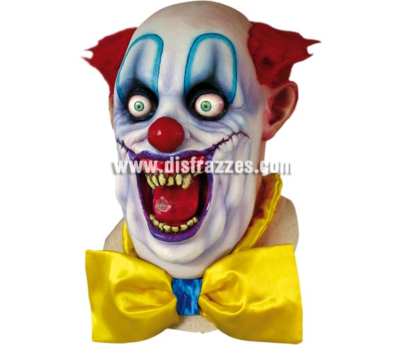 Máscara de Rico the Clown para Halloween. Máscara de Rico el Payaso. Alta calidad. Fabricada en látex artesanalmente por una empresa que realiza efectos especiales para Hollywood. Máscara o Careta de Halloween ideal para ir de Fiesta la Noche de las Brujas a Pubs, Discotecas, Casas particulares o Restaurantes y ayudar a crear un ambiente terrorífico y tenebroso en la Fiesta de Halloween. ¡¡Compra tu careta o tu máscara para Halloween en nuestra tienda de disfraces, será divertido!!