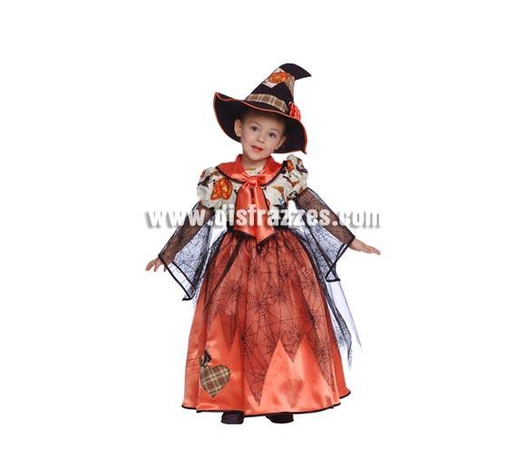 Disfraz de Bruja Naranja para Halloween pequeña barato. Talla de 4 a 6 años. Incluye vestido con telarañas y gorro o sombrero de Bruja. Éste disfraz de Halloween es ideal para celebrar la Fiesta de la Noche de las Brujas cada vez más arraigada en nuestro País en Pub's, Discotecas, Casas particulares,  Restaurantes o Colegios y ayudar a crear un ambiente terrorífico y tenebroso indispensable para la Noche de Halloween la cual se celebra la víspera de Todos los Santos.
¡¡Cómpranos tu disfraz para Halloween, será divertido!!

¡¡¡PRÓXIMA RECEPCIÓN DE ÉSTE ARTÍCULO A PARTIR DE SEPTIEMBRE DE 2010!!!
