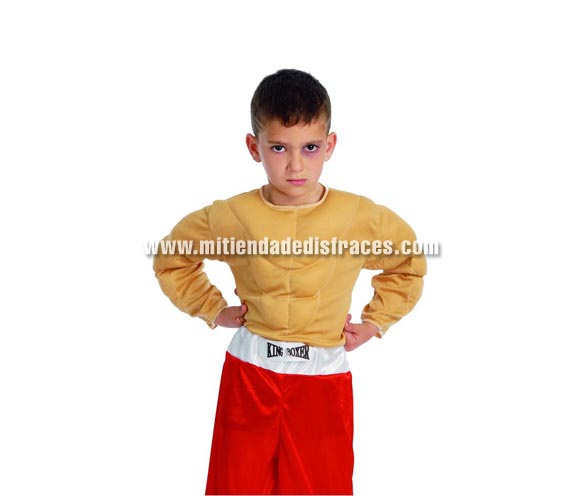 Camisa disfraz de Forzudo infantil. Talla de 10 a 12 años. Incluye sólo la camisa con forma de músculos.