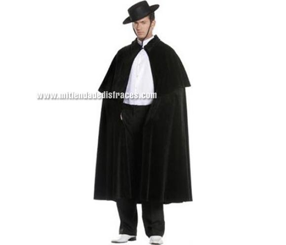 Capa Española Adulto. Disponible en talla de mujer y de hombre. Incluye capa de terciopelo. Sombrero NO incluido, podrás verlo en la sección Complementos.