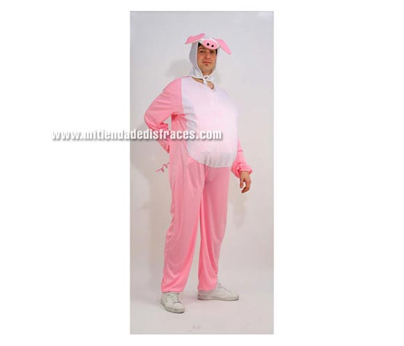 Disfraz de Cerdito Adulto. Disponible en varias tallas. Disfraz de cerdo. Confeccionado en tela de fieltro.