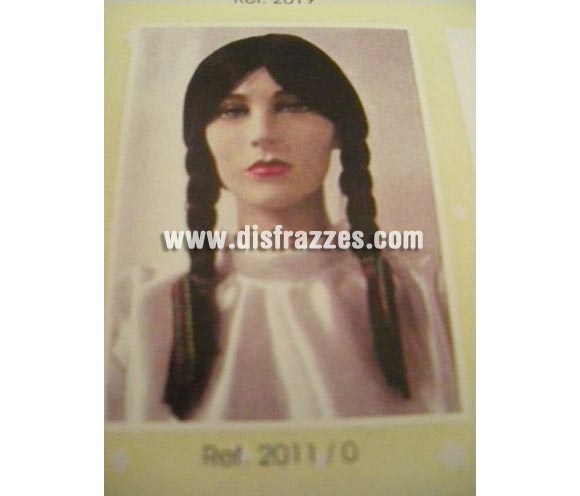 Peluca de India con trenzas. Muy buena calidad. Fabricada en España. Talla universal. La imagen no es buena pero te aseguramos que  el artículo es de muy buena calidad.
