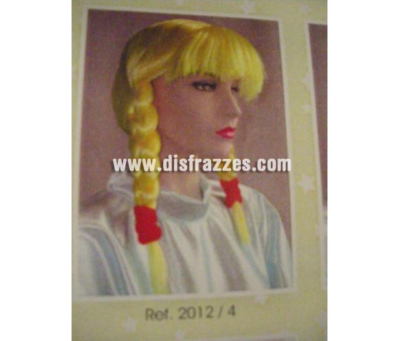 Peluca Pipi Trenzas. Varios colores. Muy buena calidad. Fabricada en España. Talla universal. La imagen no es buena pero te aseguramos que  el artículo es de muy buena calidad.