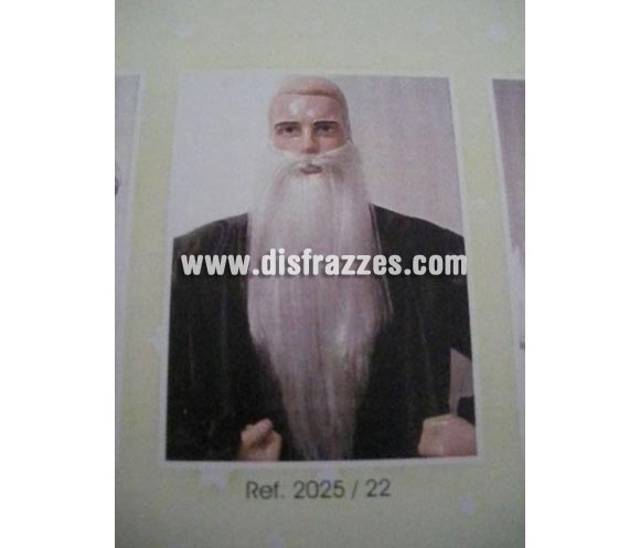 Barba extra larga lisa con bigote. Varios Colores. Muy buena calidad. Fabricada en España. Talla universal. Barba de Mago Gandalf. La imagen no es buena pero te aseguramos que  el artículo es de muy buena calidad.