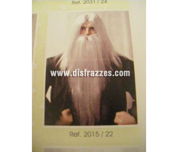 Peluca de Mago melena y barba. Varios Colores. Muy buena calidad. Fabricada en España. Talla universal. Juego de peluca melena y barba de Gandalf. La imagen no es buena pero te aseguramos que  el artículo es de muy buena calidad.