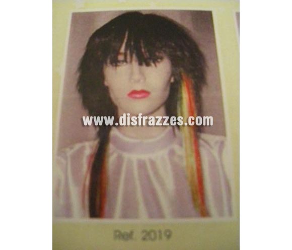 Peluca de chica Roquera. Muy buena calidad. Fabricada en España. Talla universal. La imagen no es buena pero te aseguramos que  el artículo es de muy buena calidad.