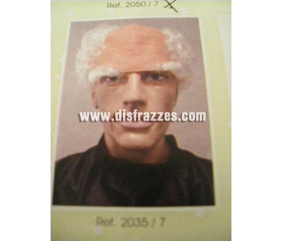 Calva, pelo y cejas blancas de Abuelo. Muy buena calidad. Fabricada en España. Talla universal. La imagen no es buena pero te aseguramos que  el artículo es de muy buena calidad.