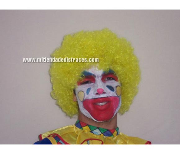 Peluca Payaso amarillo. Muy buena calidad. Fabricada en España. Talla universal.