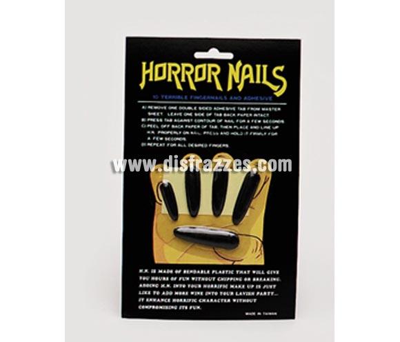 Uñas de bruja negras adhesivas.