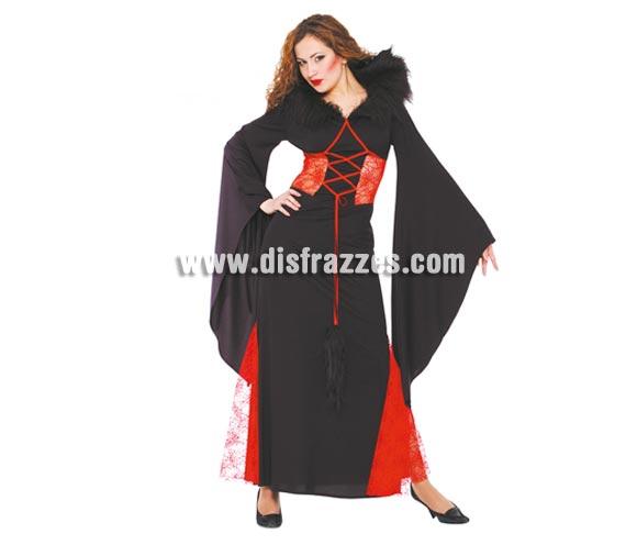 Disfraz de Morticia para Halloween adulta. Talla única válida hasta la 42/44. Incluye vestido.