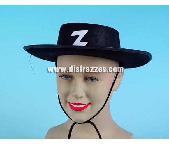 Sombrero de El Zorro niño para Carnaval. Talla universal de niños. 