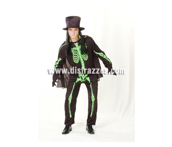 Disfraz de Skeletón Verde adulto para Halloween. Talla única 52/54. Disfraz de Halloween barato que incluye sombrero, mono y capa. Éste disfraz de Halloween es ideal para celebrar la Fiesta de la Noche de las Brujas cada vez más arraigada en nuestro País en Pub's, Discotecas, Casas particulares,  Restaurantes o Colegios y ayudar a crear un ambiente terrorífico y tenebroso indispensable para la Noche de Halloween la cual se celebra la víspera de Todos los Santos.
¡¡Compra tu disfraz para Halloween en nuestra tienda de disfraces, será divertido!!

