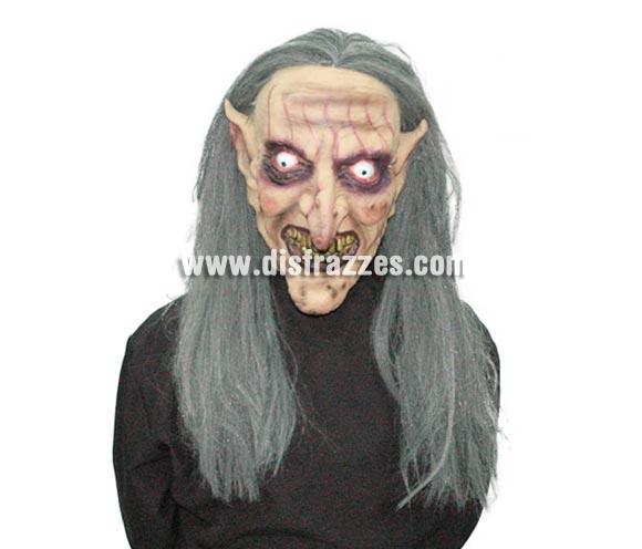 Careta de Monstruo con pelo para Halloween. Máscara de Bruja para Halloween.