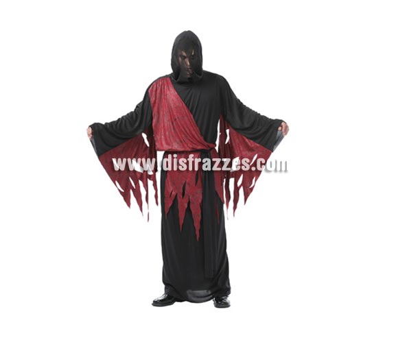 Disfraz de Hombre Muerte adulto para Halloween. Talla única 52/54. Disfraz de Halloween barato que incluye túnica y cinturón. Éste disfraz de Halloween es ideal para celebrar la Fiesta de la Noche de las Brujas cada vez más arraigada en nuestro País en Pub's, Discotecas, Casas particulares,  Restaurantes o Colegios y ayudar a crear un ambiente terrorífico y tenebroso indispensable para la Noche de Halloween la cual se celebra la víspera de Todos los Santos.
¡¡Compra tu disfraz para Halloween en nuestra tienda de disfraces, será divertido!!