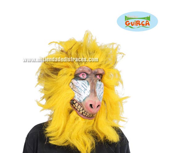 Careta Mandril con pelo.