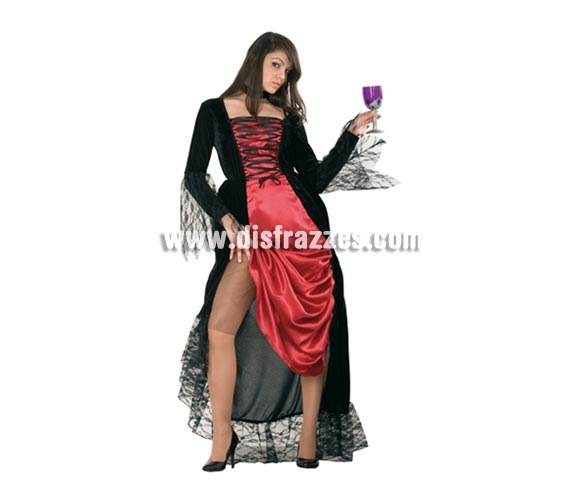 Disfraz de Dama Tenebrosa adulta para Halloween. Talla Standar M-L = 38/42. Disfraz barato de Halloween que incluye vestido y gargantilla. Copa NO incluida. Éste disfraz de Halloween es ideal para celebrar la Fiesta de la Noche de las Brujas cada vez más arraigada en nuestro País en Pub's, Discotecas, Casas particulares,  Restaurantes o Colegios y ayudar a crear un ambiente terrorífico y tenebroso indispensable para la Noche de Halloween la cual se celebra la víspera de Todos los Santos.
¡¡Compra tu disfraz para Halloween en nuestra tienda de disfraces, será divertido!!
