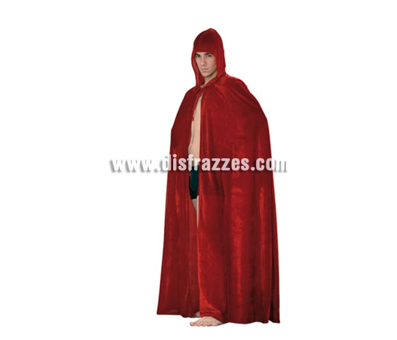Capa con Capucha Terciopelo Roja para Halloween. Capa de Halloween en talla única adultos. Ideal como complemento de tu disfraz de Halloween para ir de Fiesta a Pub's, Discotecas, Casas particulares o Restaurantes y ayudar a crear un ambiente terrorífico y tenebroso en la Fiesta de Halloween.
¡¡Compra los complementos de tu disfraz para Halloween en nuestra tienda de disfraces, será divertido!!