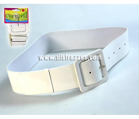 Cinturón Blanco de 107 cm. Talla estándar de adulta. Ideal como complemento de tu disfraz de Mama Noel.