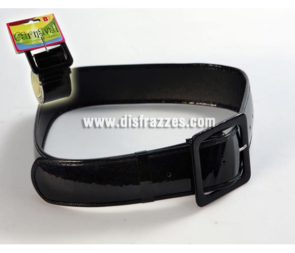 Cinturón Negro 107 cm. Talla estándar adultos. Ideal como complemento de tu disfraz de Papa Noel, Pirata, Enterrador, etc.