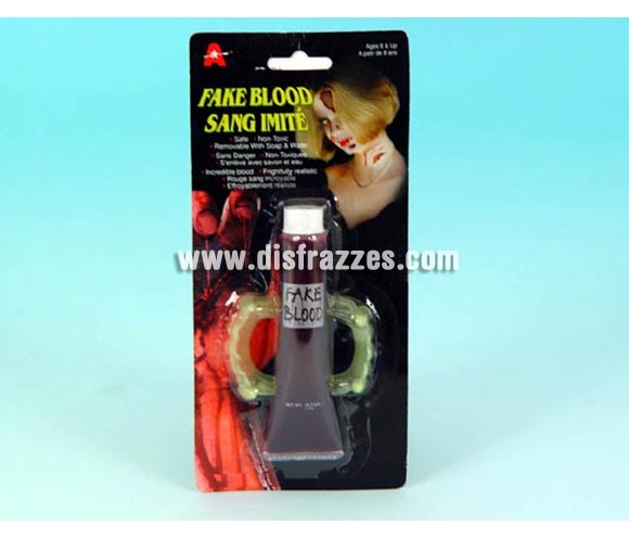 Dientes y Tubo de Sangre para Halloween. Ideal como complemento de tu disfraz de Halloween para ir de Fiesta a Pub's, Discotecas, Casas particulares o Restaurantes y ayudar a crear un ambiente terrorífico y tenebroso en la Fiesta de Halloween.
¡¡Compra los complementos de tu disfraz para Halloween en nuestra tienda de disfraces, será divertido!!
