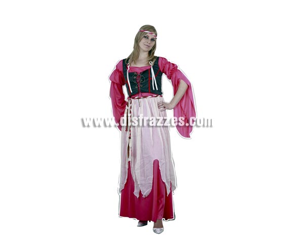 Disfraz de Campesina del Renacimiento Adulta Económico. Talla única 40/44. Incluye vestido, corpiño y cinturón.
