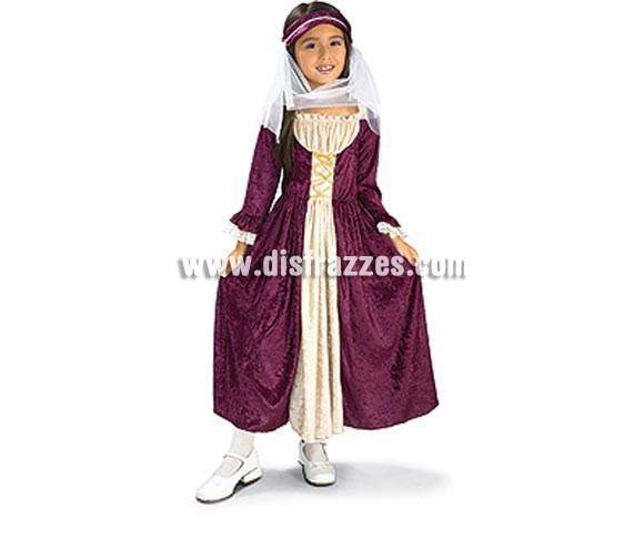 Disfraz de Chica Medieval infantil. Talla de 3 a 4 años. Incluye vestido con tocado y velo. Éste disfraz de Doncella o Dama Medieval infantil es ideal para celebrar las Fiestas o Ferias Medievales cada vez más arraigadas en nuestro País que se celebran tanto en Pueblos en la calle, como en Pub's, Discotecas, Casas particulares,  Restaurantes o Colegios y disfrazándote con un traje Medieval ayudarás a crear ese ambiente de la Edad Media, el Renacimiento o la Época Medieval, tan atractivo como aventurero y que a todos nos fascina.
¡¡Cómpranos tu disfraz para Ferias Medievales, será divertido!!
