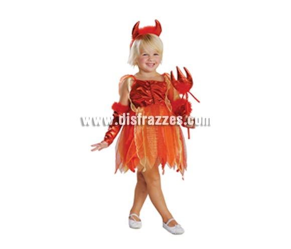 Disfraz de pequeña Diablilla o Diablesa infantil para Halloween. Talla de 3 a 4 años. Incluye vestido con manguitos, diadema con cuernos y tridente. Éste disfraz de Halloween es ideal para celebrar la Fiesta de la Noche de las Brujas en Pub's, Discotecas, Casas particulares,  Restaurantes o Colegios y ayudar a crear un ambiente terrorífico y tenebroso indispensable para la Noche de Halloween la cual se celebra la víspera de Todos los Santos.
¡¡Compra tu disfraz para Halloween en nuestra tienda de disfraces, será divertido!!
