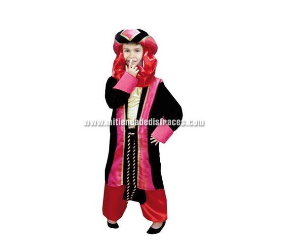 Disfraz de Principe Árabe Económico talla de 4 a 6 años. Incluye turbante, blusón, cinturón y pantalones. Disfraz de Paje Real.