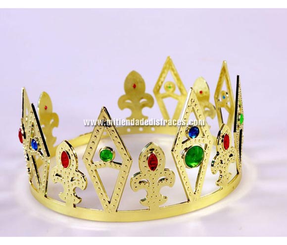 Corona de Rey en oro. Ideal para tu disfraz de Rey Mago.
