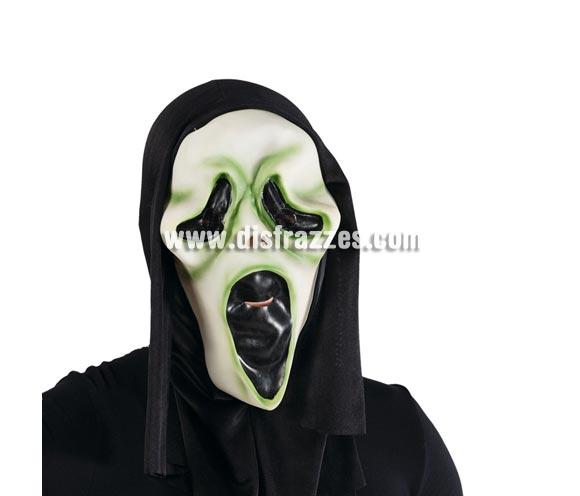 Careta o Máscara de Scream de Látex con capucha para Halloween.